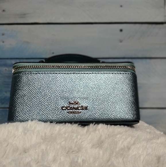 Coach Jewelry - Authentic Sky Blue Coach Travel Jewelry Box